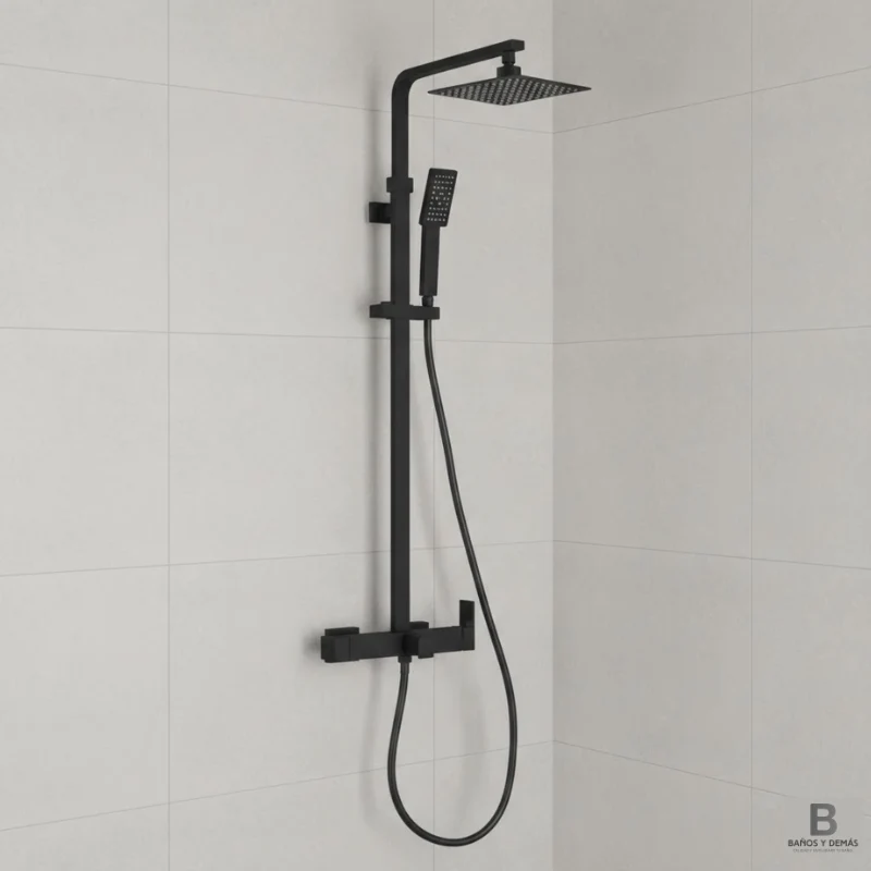 Columna de ducha Skara Monomando Negro