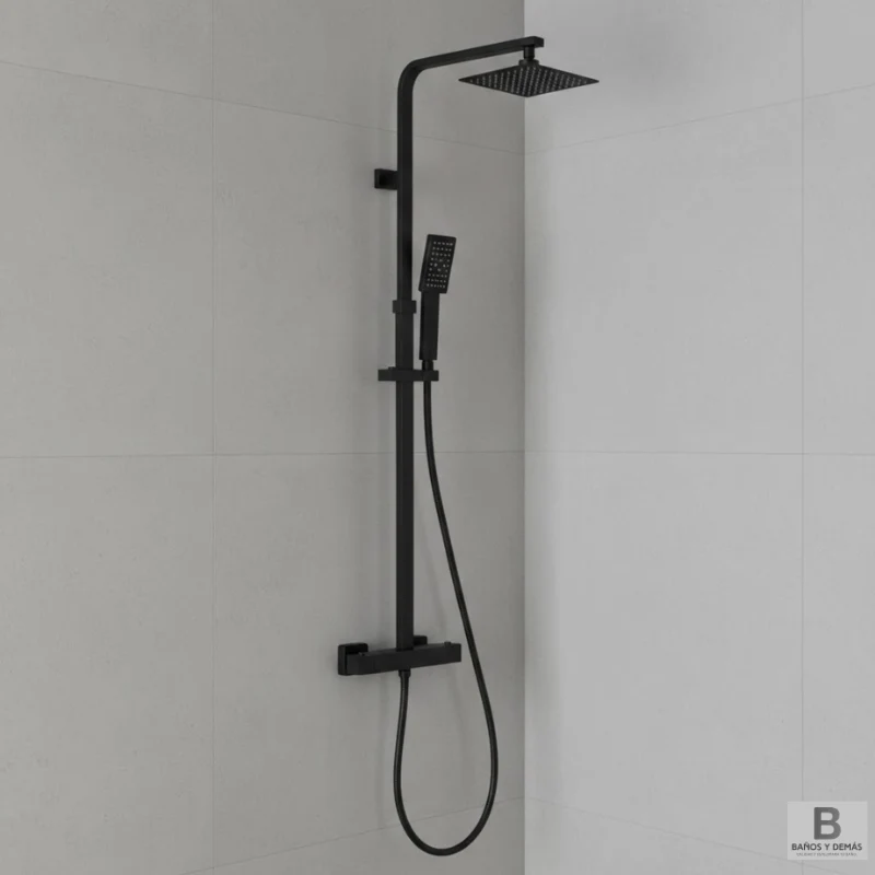Columna de ducha Skara Termostática Negro