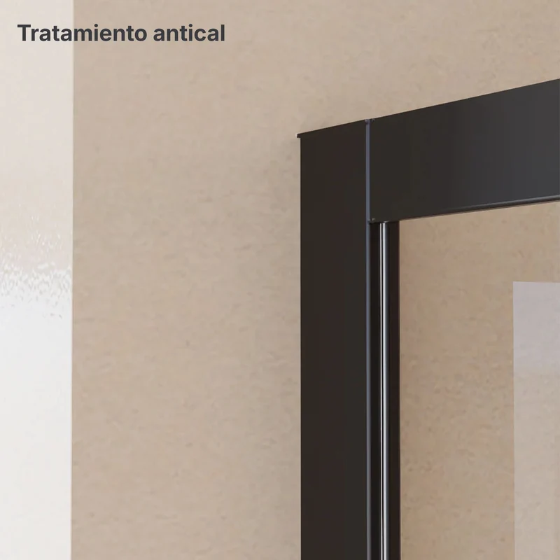 Mampara Essential Frontal+puerta corredera Negra
