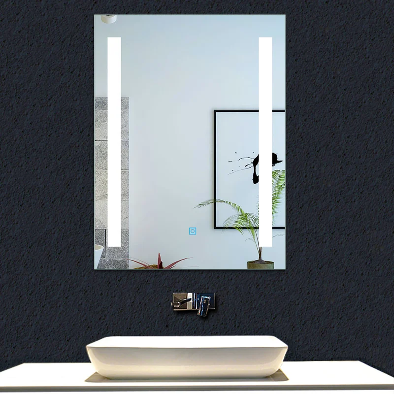 Armario de Baño Color blanco + Lavamano de Cerámica + Espejo led 6000k Antivaho Interruptor Tactil