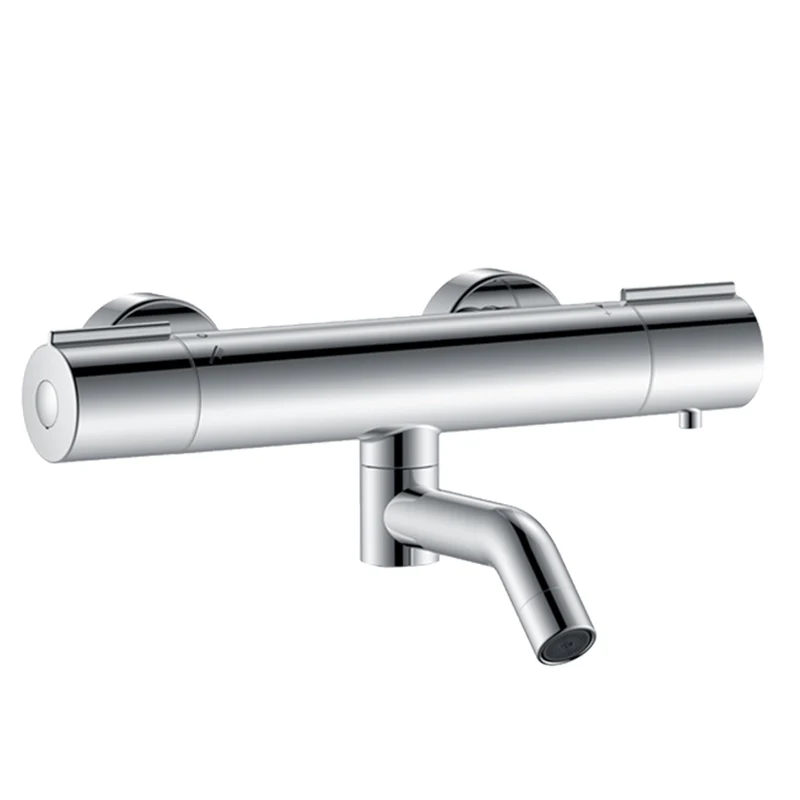 Aica Sanitarios Mezclador Termostático con Grifo, Manguera y Ducha de Mano 3 Tipos de Chorro, Cromado Plata, Grifo de Ducha para Bañera y Baño