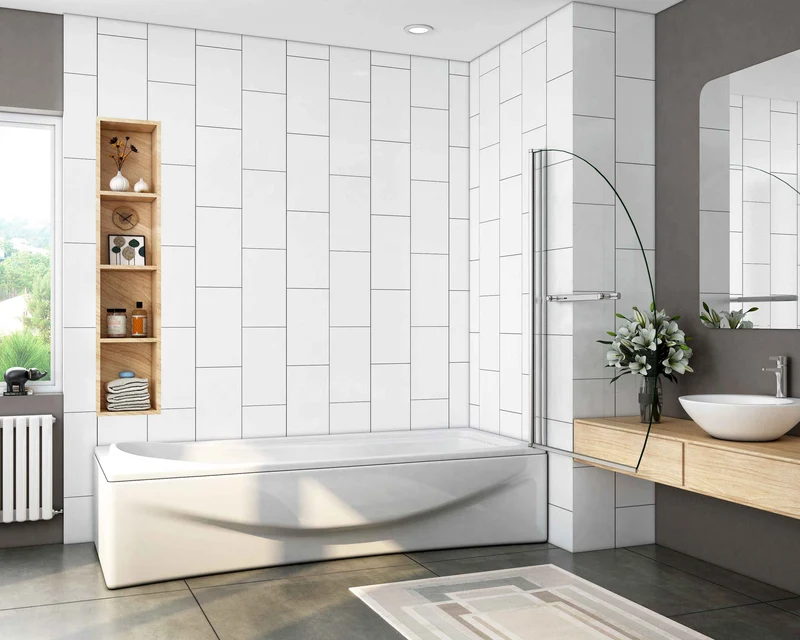 liquidacion Mampara de bañera en forma media luna, vidrio transparente templado con tratamiento antcial 8mm