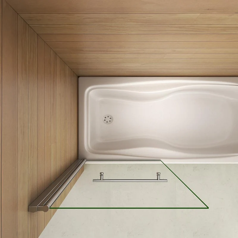 Mampara Bañera Abatible Giratorio 180° Cristal Templado 6MM Antical 80x140cm