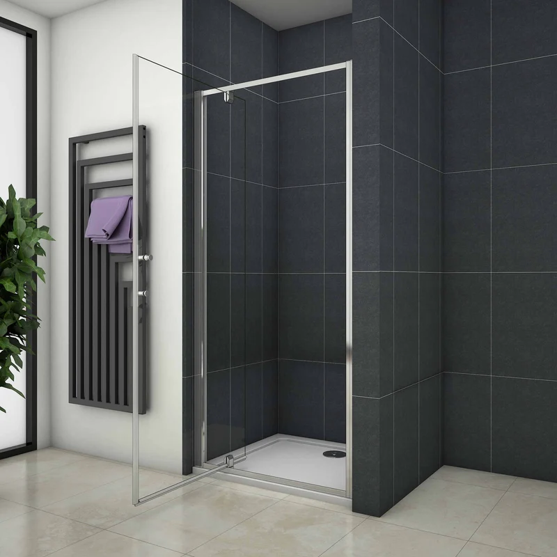 Mampara de Ducha Puerta Abatible 5 MM Cristal Templado