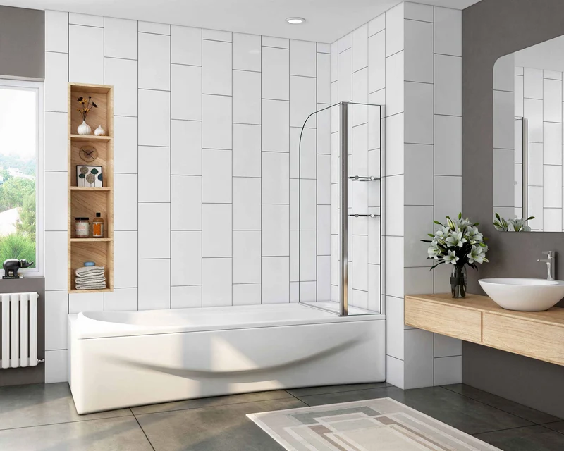 Mampara de Bañera ABATIBLE con Bisagra Cristal Antical 6 MM 100x140cm