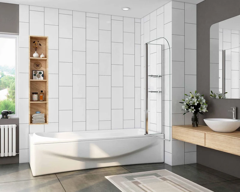 Mampara de Bañera ABATIBLE con Bisagra Cristal Antical 6 MM 100x140cm