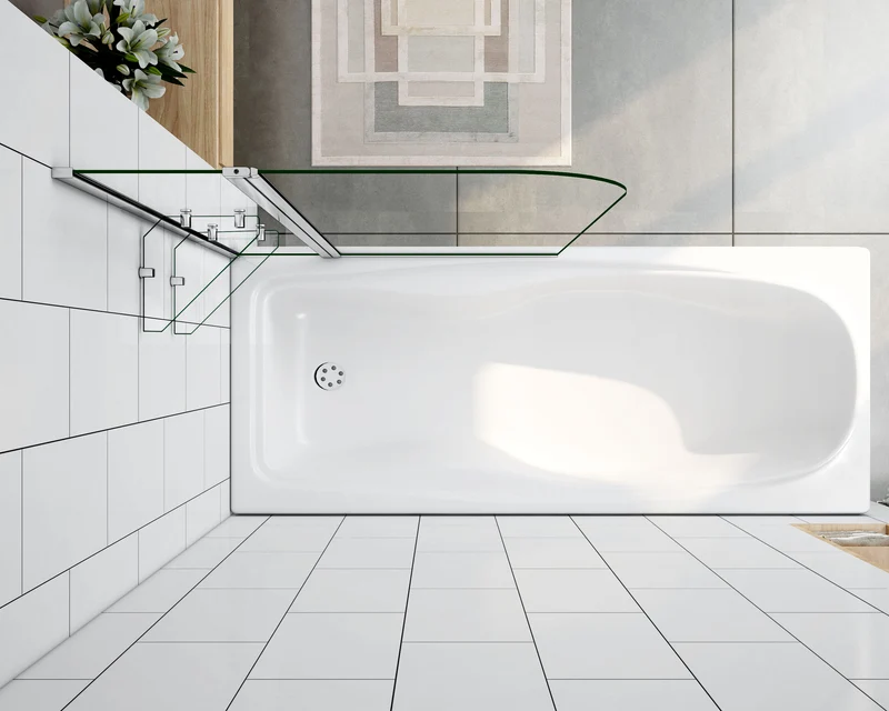 Mampara de Bañera ABATIBLE con Bisagra Cristal Antical 6 MM 100x140cm