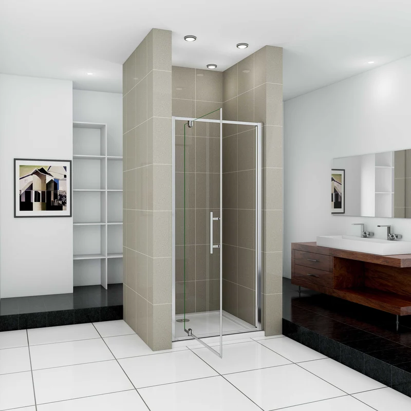 Mampara de Ducha Puerta Abatible 5 MM Cristal Templado