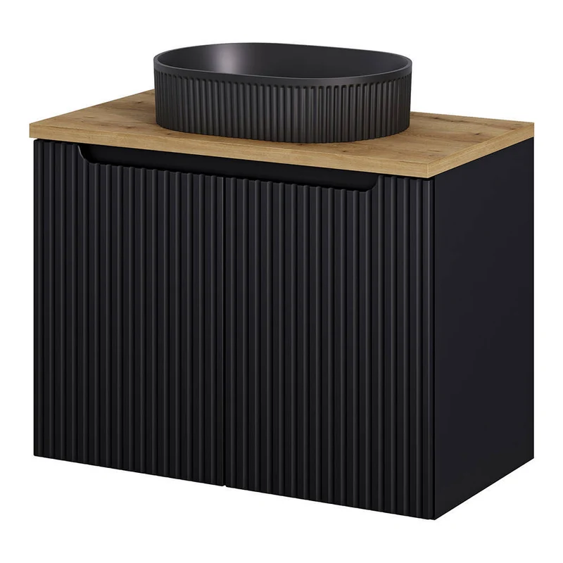 Lavabo Skelbolu con puertas acanaladas [en.casa]