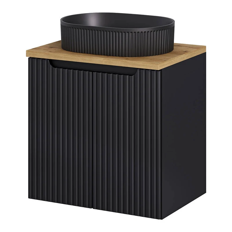 Lavabo Skelbolu con puertas acanaladas [en.casa]