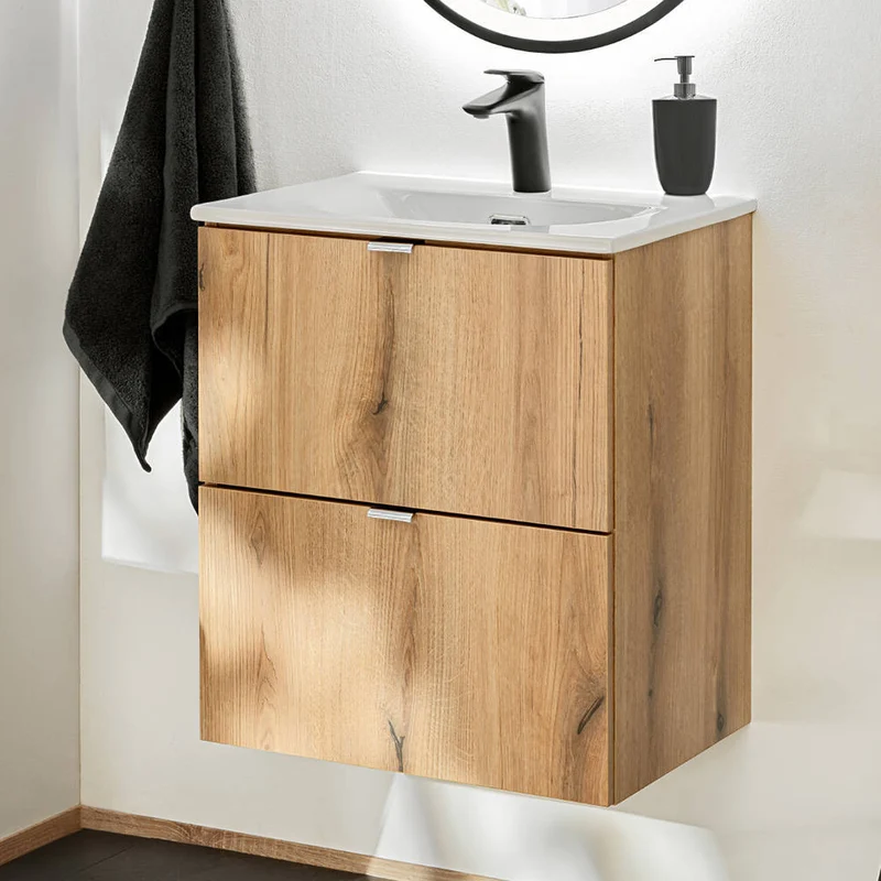 Lavabo Skelbolu aspecto roble [en.casa]