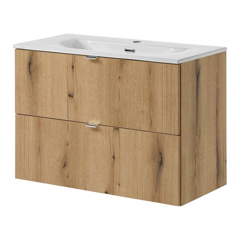 Lavabo Skelbolu aspecto roble [en.casa]