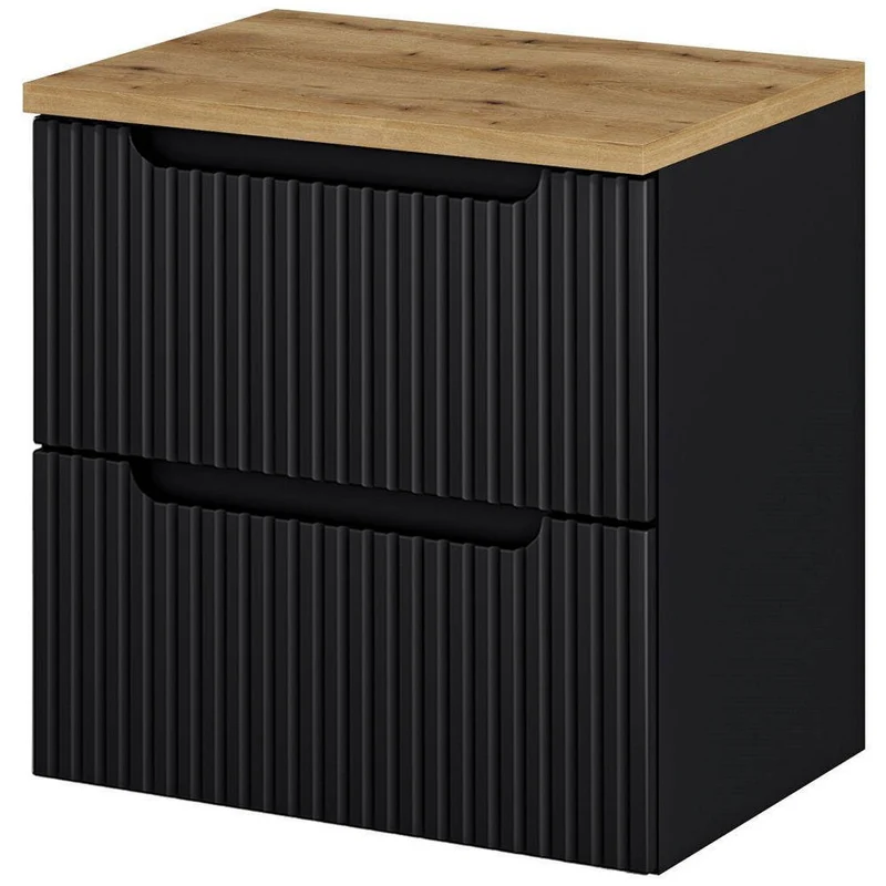 Mueble bajo lavabo Skelbolu con frente acanalado [en.casa]