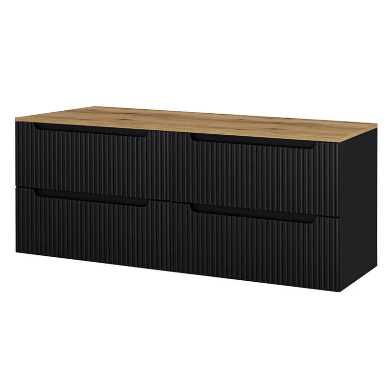 Mueble bajo lavabo Skelbolu con frente acanalado [en.casa]