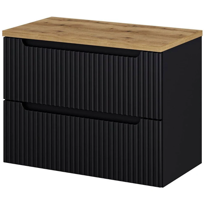 Mueble bajo lavabo Skelbolu con frente acanalado [en.casa]
