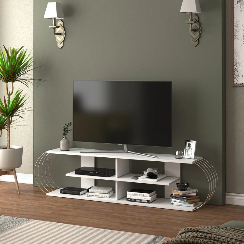 Mesa de televisión Robertsfors 180/172/160cm en varios colores [en.casa]