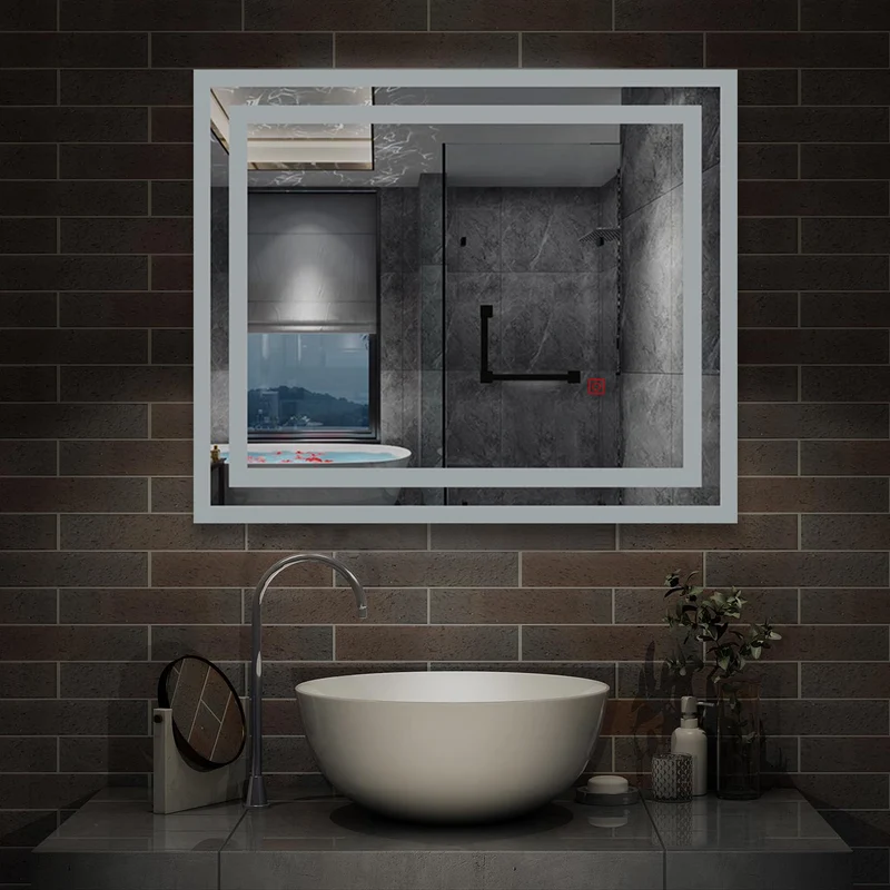Espejo de Baño con LED Lucimiento Blaco Frío + Interruptor táctil. Espejo de Ducha/Maquillar sin Empañamiento