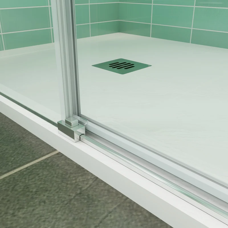 liquidacion 120x190CM MAMPARA DE DUCHA CORREDERA, CRISTAL TEMPLADO DE 6 MM CON TRATAMIENTO ANTICAL ESAYCLEAN, 1 FIJO +1 PUERTA CORREDERA