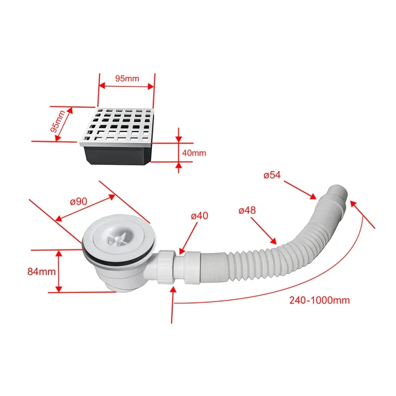 Accesorios para platos de ducha Válvulas de desagüe diámetro 90mm (adapta a nuestro plato de ducha XPS)