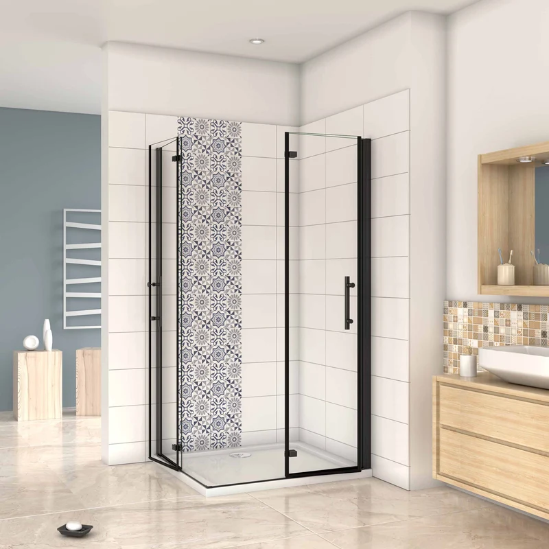 Mampara ducha Cabina de ducha 4 puertas plegables 5 mm Easyclean. Altura 190 cm