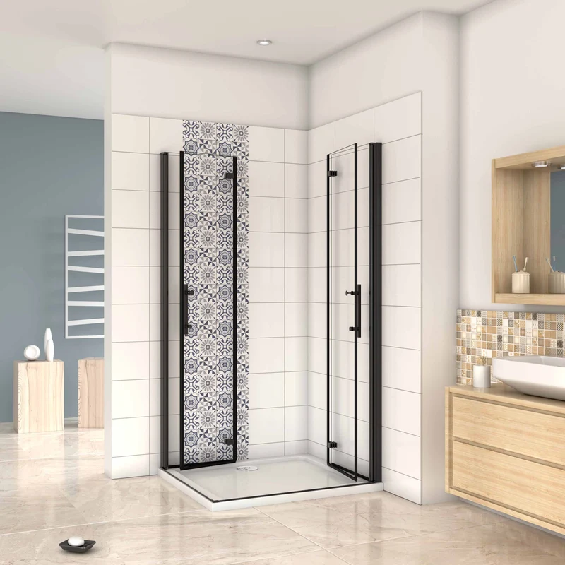 Mampara ducha Cabina de ducha 4 puertas plegables 5 mm Easyclean. Altura 190 cm