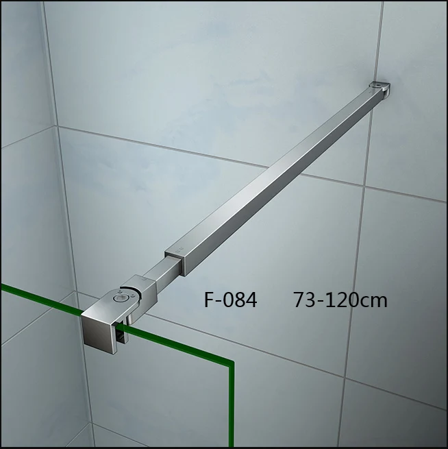 Mampara de Ducha 8mm Frontal Panal Fijo 80/90/100 cm con Panel Abatible de 40 CM y barra de soporte ，vidrio antical de 8 mm
