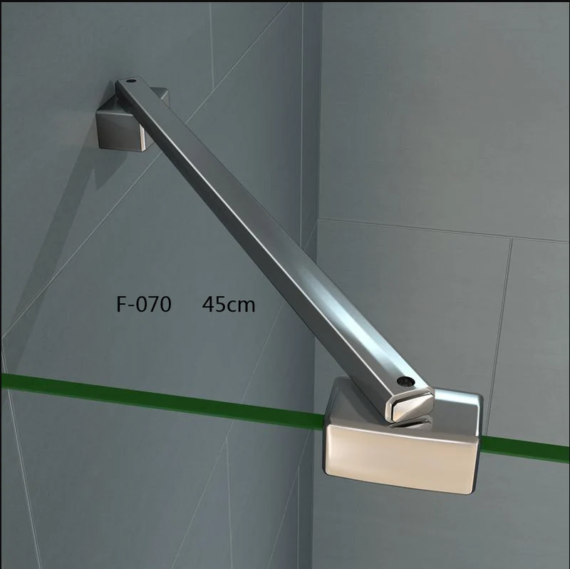 Mampara de Ducha 8mm Frontal Panal Fijo 80/90/100 cm con Panel Abatible de 40 CM y barra de soporte ，vidrio antical de 8 mm