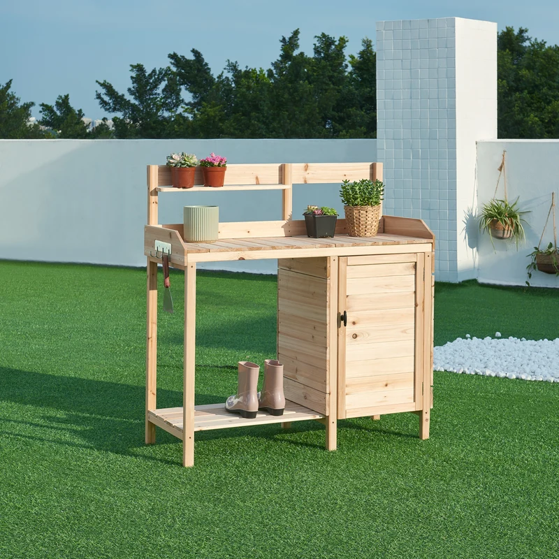 Mesa de cultivo Alessano madera de abeto [casa.pro]