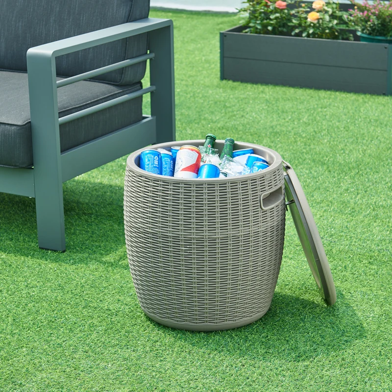 Taburete nevera Avetrana 44xØ40 cm Marrón claro [casa.pro]