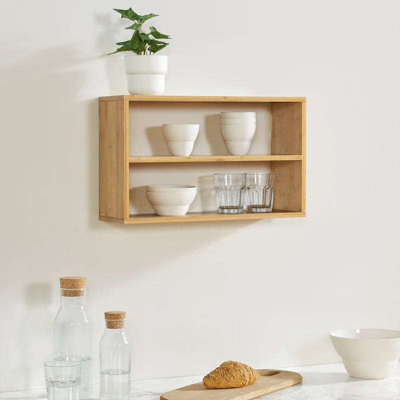 Estantería de pared Gol 50x15x30 cm Bambú [en.casa]