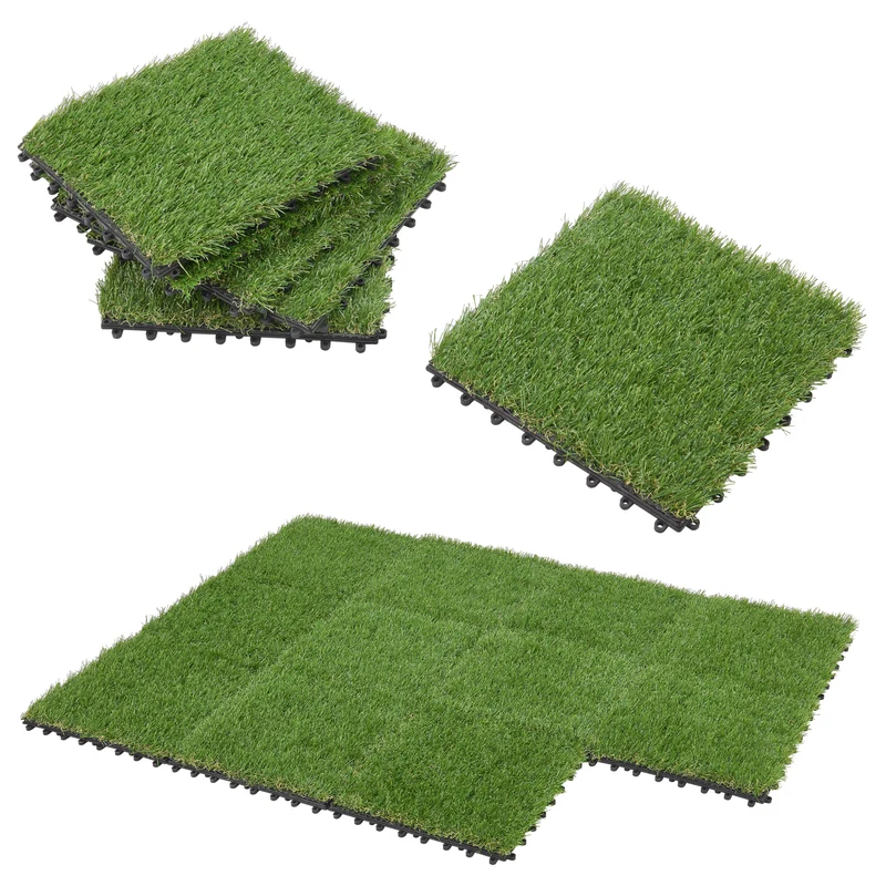 Baldosas de césped artificial Wiesloch juego de 11 piezas 1m² [en.casa]