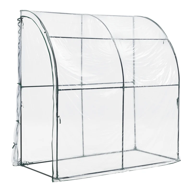 Invernadero de pared Juta 100x200x215cm Película de PVC Transparente [en.casa]