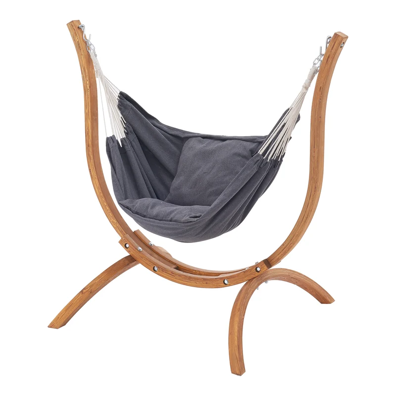 Silla colgante Grevena 155x106x143cm Gris oscuro [en.casa]