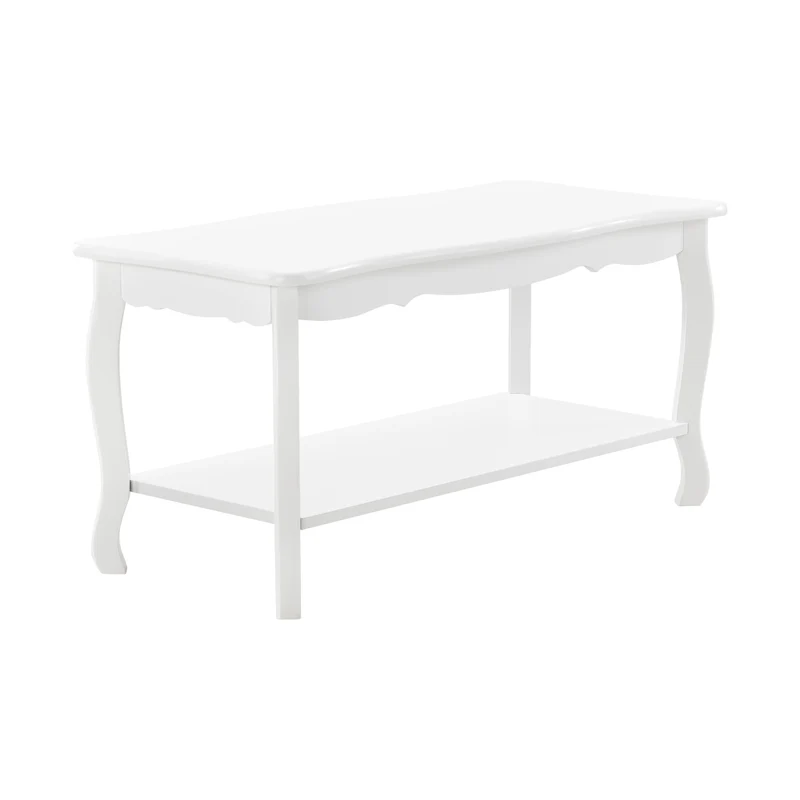 Mesa de centro Pearl 88x40x42 cm estilo Shabby Chic blanco en.casa