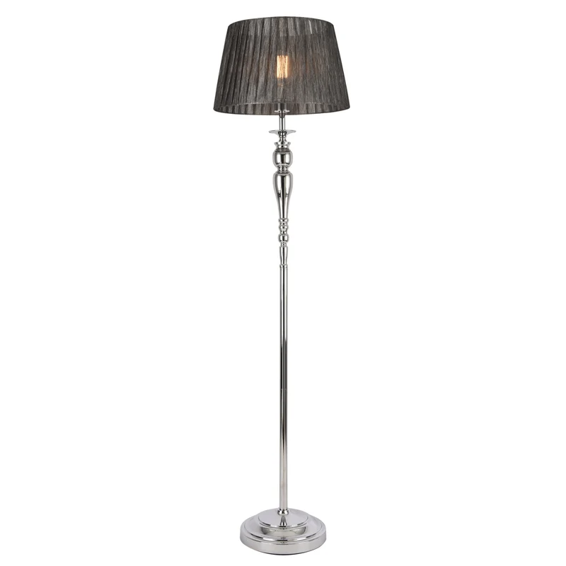 Lámpara de pie Lingen 151 cm E27 60W Metal Cromo/Gris lux.pro