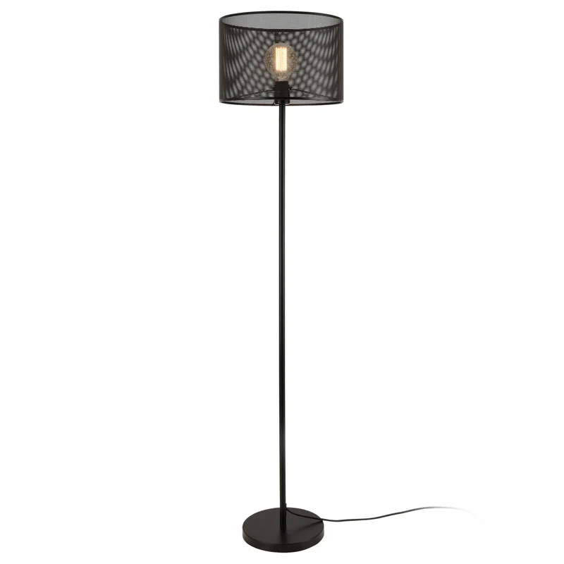 Lámpara de pie Arensburg 153 cm Metal E27 60W Negro lux.pro