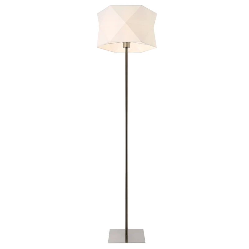 Lámpara de pie Narwa 152 cm E27 60W Metal Cromo/Blanco lux.pro