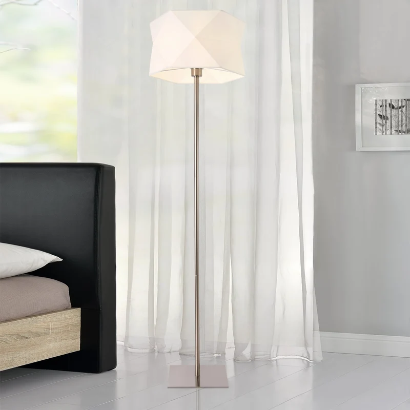 Lámpara de pie Narwa 152 cm E27 60W Metal Cromo/Blanco lux.pro