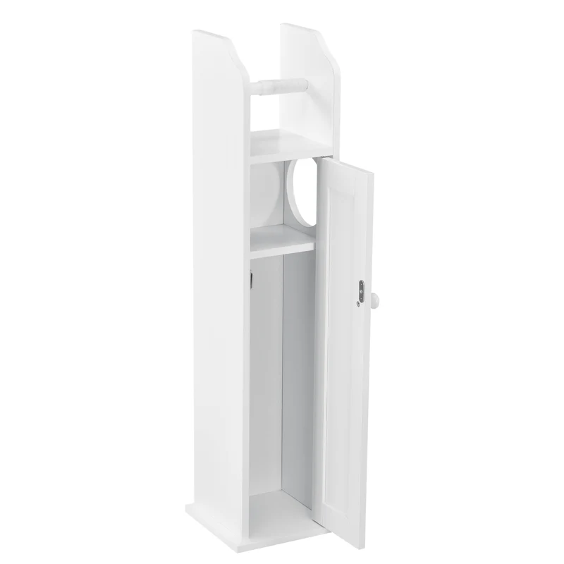 Portarrollos de papel higiénico Falkenberg 78x20x18 cm Armario de baño con estante Blanco en.casa