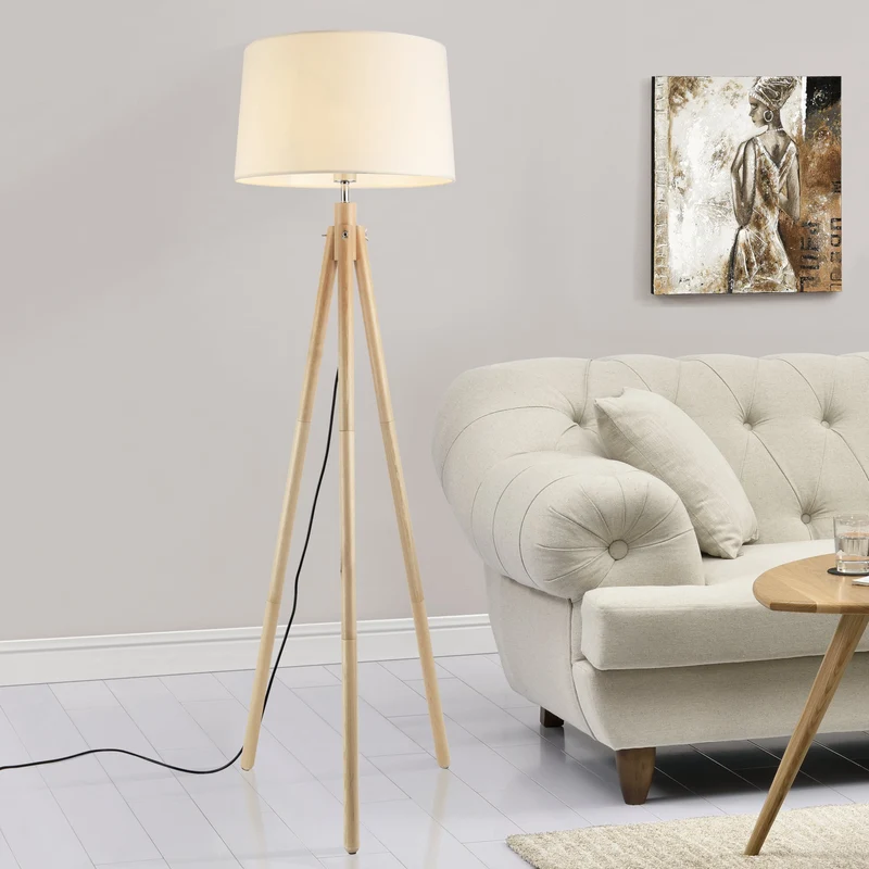 Lámpara de pie Tomar 153 cm 1xE27 Máx. 60W Blanco lux.pro
