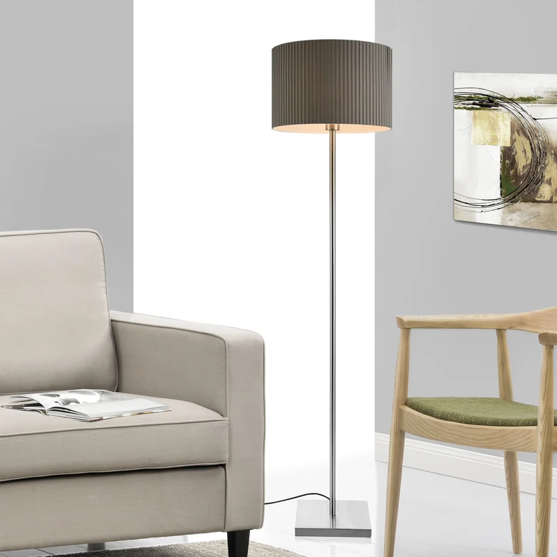 Lámpara de pie Coimbra 151 cm 1xE27 Metal Gris lux.pro