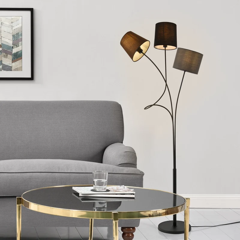 Lámpara de pie Treviso 146 cm 3 luces E14 Máx. 40W Metal Multicolor lux.pro