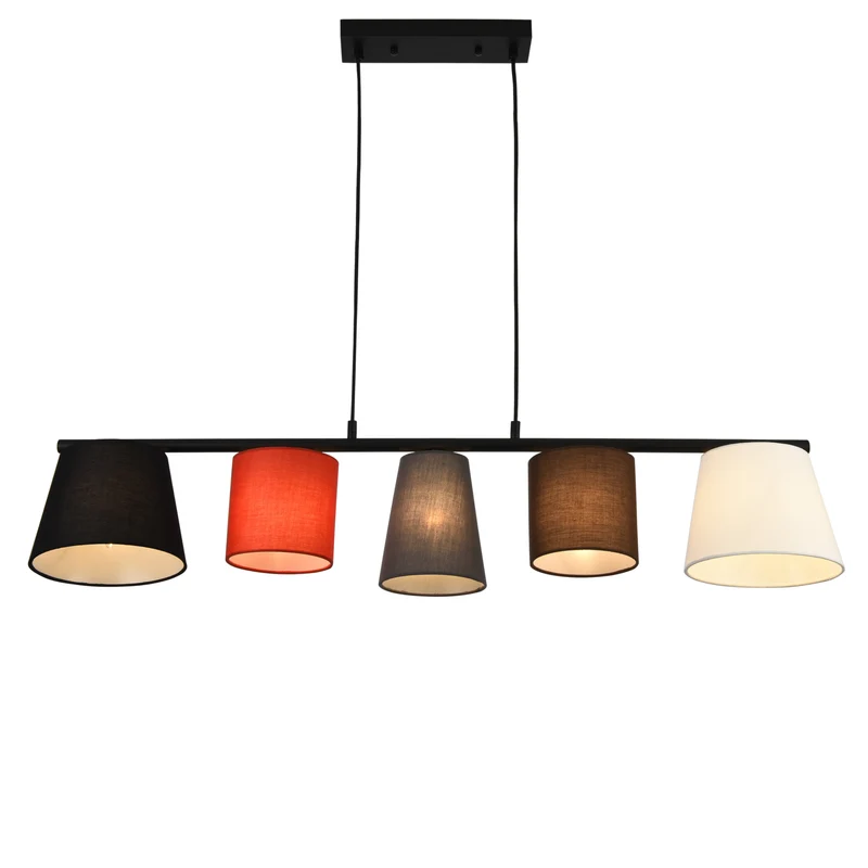 Lámpara colgante Mysen de 5 luces Tela Negra lux.pro