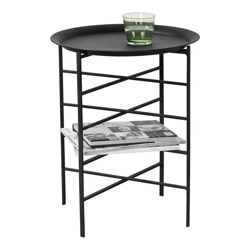 Mesa auxiliar Wiltz 40x40x53 cm Metal Negro en.casa