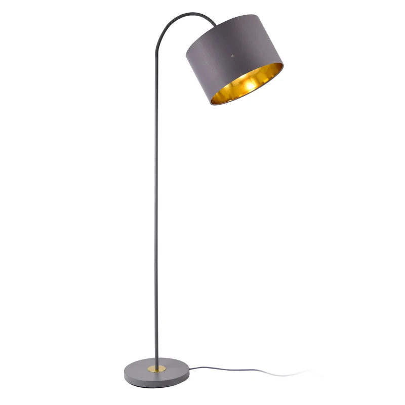 Lámpara de pie Toledo 173cm 1xE27 Metal Gris lux.pro