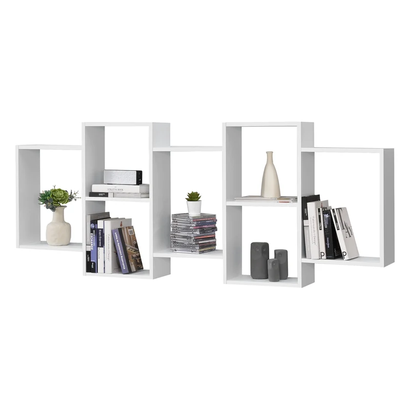 Estantería para Pared Jessheim con 7 compartimientos 161x18x65cm - Blanco [en.casa]
