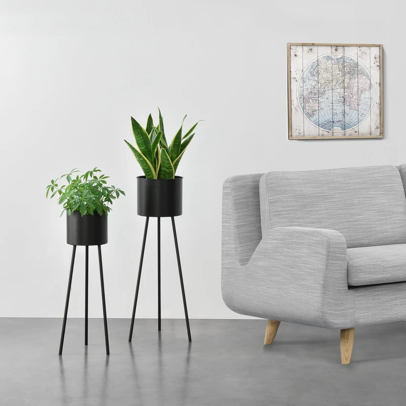 Soporte para flores Dalhem juego de 2 negro en.casa