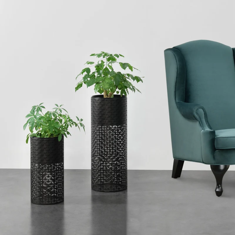 Soporte para flores Virton juego de 2 negro en.casa