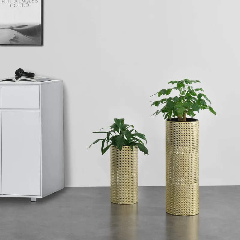 Soporte para flores Lieja Juego de 2 Negro/Dorado en.casa