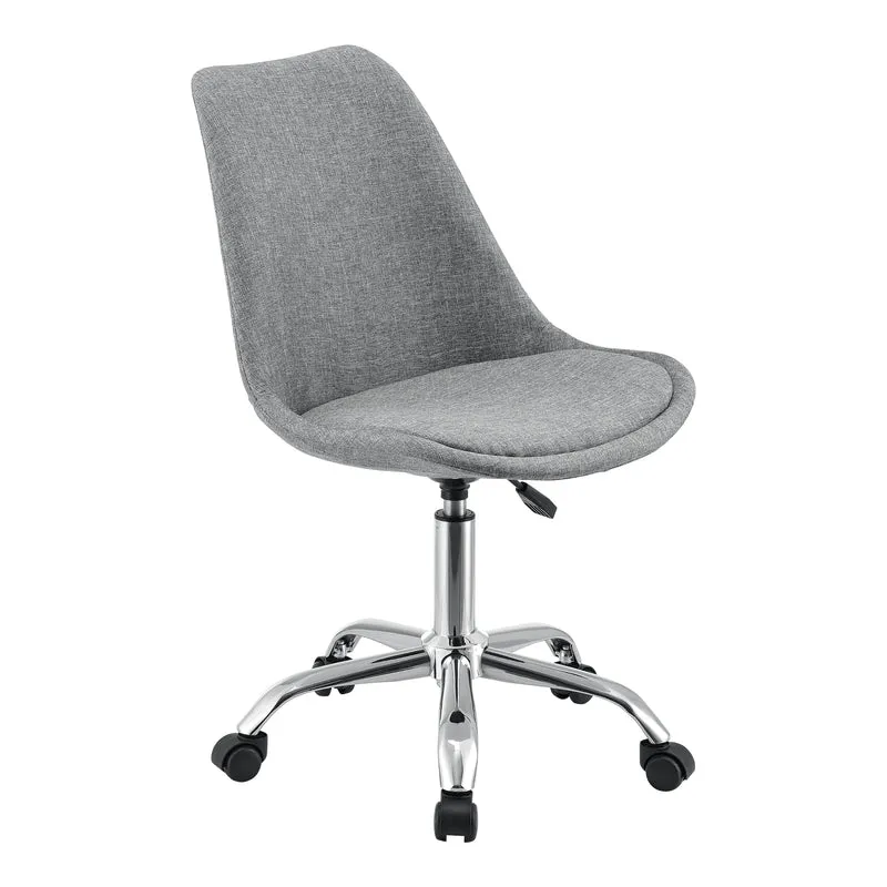 Silla de oficina Atherton 83-93x48x55 cm Gris claro [en.casa]